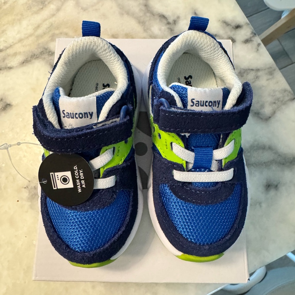 Saucony Jazz Lite 2.0 Kids' Blue and Green Sneakers (Size 5)